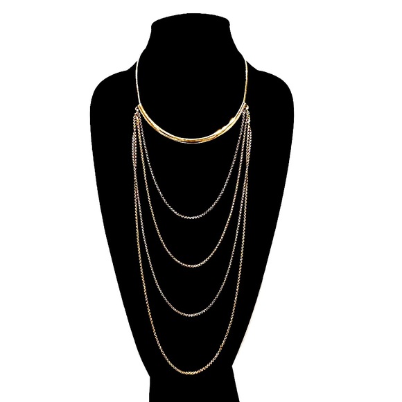 CHICO’s Mixed Metals Collar & Chain Bib Necklace | NWT - Picture 1 of 7